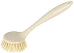 Brush - Kitchen Scrub Brushes with Sturdy Off Set Handle Anti-Melting Bristles for Pot Pan Cast Iron Skillet Cleaning - Beige Clever and Attractive