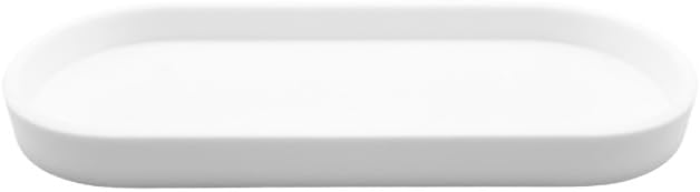 Happitasa Premium 12” x 5” Silicone Vanity Tray | Sink and Surface Organizer with Sturdy Non-Slip Base | Heat Safe, Dishwasher Safe (White)