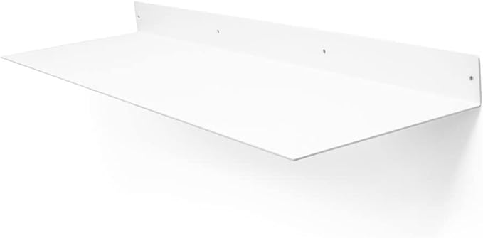 Mitus Floating Shelf Wall Mounted (11 inch x 36 inch) Heavy Duty Industrial Modern Steel, White