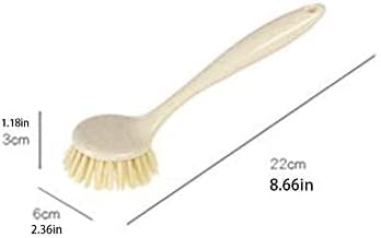 Brush - Kitchen Scrub Brushes with Sturdy Off Set Handle Anti-Melting Bristles for Pot Pan Cast Iron Skillet Cleaning - Beige Clever and Attractive