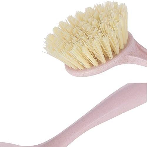 Brush - Kitchen Scrub Brushes with Sturdy Off Set Handle Anti-Melting Bristles for Pot Pan Cast Iron Skillet Cleaning - Beige Clever and Attractive