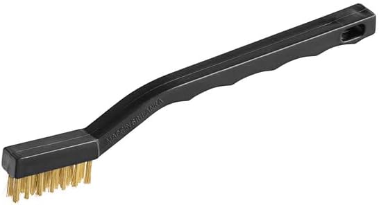 Toothbrush Style Grout Brush, 7.5 Inches, Brass Bristles, Black Gold