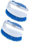 Superio Cleaning Scrub Brush with Stiff Bristles and Comfort Grip Handle,Blue 2 Pack Heavy-Duty Household Utility Scrubber for Kitchen, Bathroom, Shower, Sink, Toilet