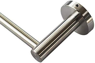 Premium Modern Single Towel Bar Rack w/Round Base (24 Inches)- Brushed Finish, Made from Stainless Steel, Water and Rust Proof, Wall Mounted, Easy to Install