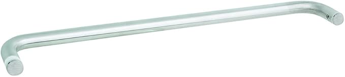Rockwell Security Mont Hard Single Sided Towel Bar 24 Inch Glass Brushed Nickel Finish for Commercial and Residential Frameless Heavy Glass Shower Doors