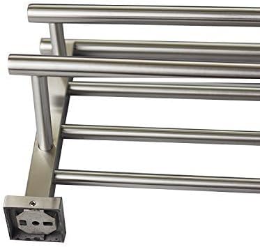Premium Modern Double Hanging Quadruple Towel Bar Rack w/Square Base (24 Inches)- Brushed Finish, Stainless Steel, Water and Rust Proof, Top of The line Rack and Shelf