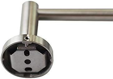 Premium Modern Single Towel Bar Rack w/Round Base (24 Inches)- Brushed Finish, Made from Stainless Steel, Water and Rust Proof, Wall Mounted, Easy to Install