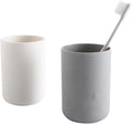 Round Plastic Toothbrush Cups, Couples Toothbrush Cups, Creative Household Toothbrush Cups, Simple wash Cups and mouthwash Cups. (White & Grey)