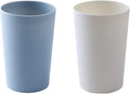 Simple Drinking Cup, Household Plastic Cup, Couple Toothbrush Holder, Large Capacity 300ml (10 oz) Mug (Blue & White)