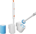 Electric Toilet Brush with Disposable Heads, Wall-Mounted Power Scrubber, 3-Speed Motor, 250 RPM Deep Clean Technology (Grayish-White)