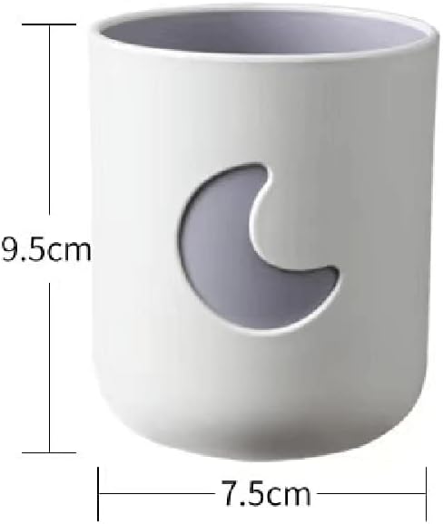 Two-Color Lucky Pair Cup Bathroom Toothbrush Cup Household Cartoon Star Moon Water Cup (Pink & White)
