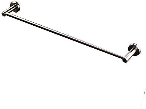 Premium Modern Single Towel Bar Rack w/Round Base (24 Inches)- Brushed Finish, Made from Stainless Steel, Water and Rust Proof, Wall Mounted, Easy to Install