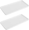 Bathroom Tray countertop 10" Set of 2, Ceramic Vanity Tray,Organizer Tray,Kitchen soap Tray (White)
