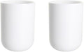 Simple Solid Color Toothbrush Cup PP mouthwash Cup Plastic Cup Toothbrush Holder Cup 2. (White & White)