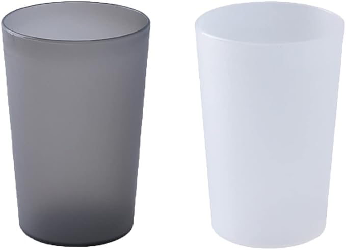 Simple Drinking Cup, Household Plastic Cup, Couple Toothbrush Holder, Large Capacity 300ml (10 oz) Mug (300 ml). (Translucent Black & White)