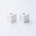 AirMoon Mini Square Ceramic Toothbrush Holder for Bathroom - White Small Countertop Organizer, Easy Clean Toothbrush Stand, Suit for Electric Toothbrush Head, Pens & Coffee Spoon, Pack of 2