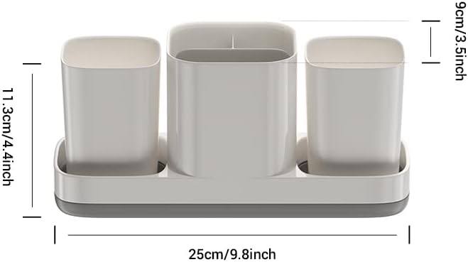 Toothbrush Holders for Bathrooms,Kids Electric Toothbrush Holder with Cup and Toothpaste Holder,Bathroom Organizer Storage Set with 2 Cups,Bathroom Accessories Storage for Toothpaste Razor-White