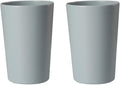 Bathroom Tumbler, Unbreakable Dishwasher, Safe Drink cup, Plastic cup 11 ounces, 2 pieces (grey and grey)