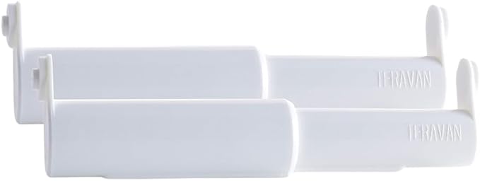 Teravan Standard Toilet Paper Holder Extender for Extra-Large Rolls – Perfect for Double, Triple Rolls in Regular or Ceramic Bathroom Wall Holders, White, Set of 2