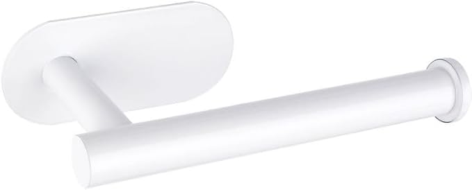 athroom Toilet Paper Holder Self-Adhesive Roll Holder Wall Mount Stainless Steel no Drilling Tissues Holder Stick on Wall White