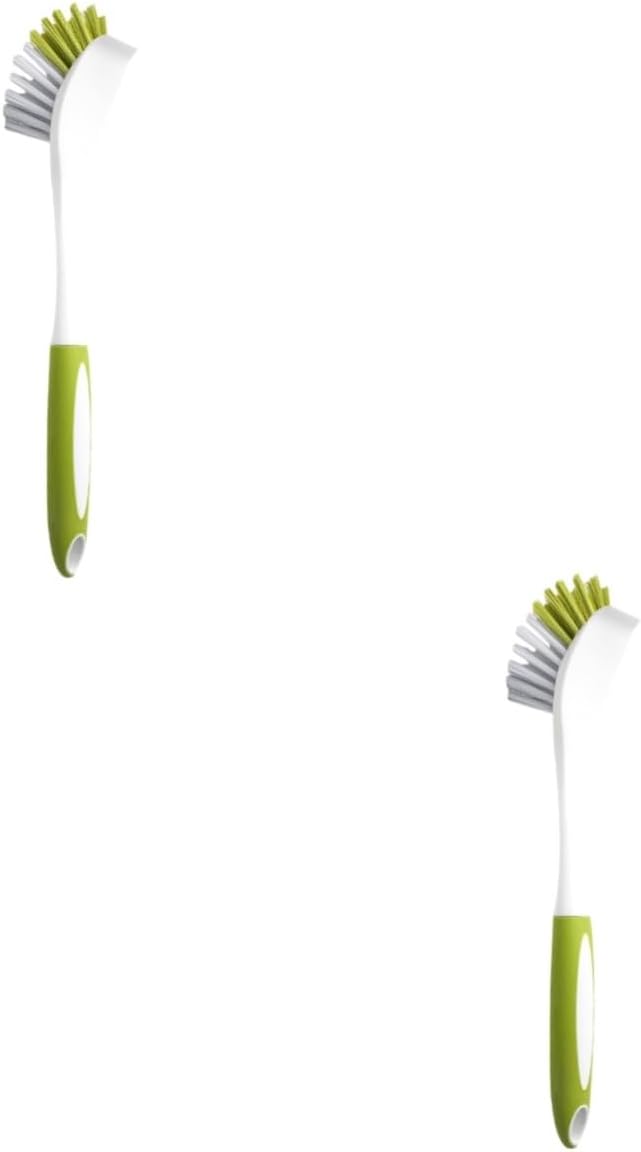 Beaupretty 2pcs Handle Kitchen Cleaning Brush for Pots and Pans Dish Washing Tool Non- Grip for Scrubbing Stoves and Countertops Convenient Storage Design