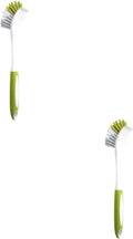 Beaupretty 2pcs Handle Kitchen Cleaning Brush for Pots and Pans Dish Washing Tool Non- Grip for Scrubbing Stoves and Countertops Convenient Storage Design