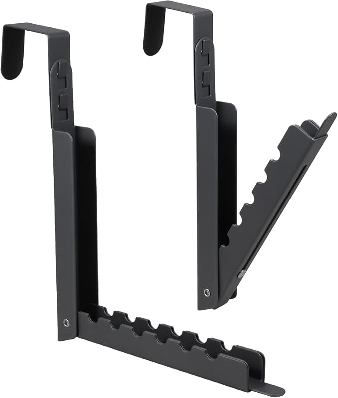 Picowe Over The Door Drying Rack Adjustable Expandable Over The Door Hooks Hanger Travel Organizer for Robes, Towels, Clothes, Bags, Hats, Coats (Gray, 2PCS)