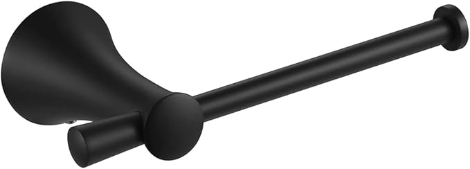 PARLOS Brass Toilet Paper Holder Tissue Roll Hanger for Bathroom & Kitchen Wall Mounted with Screws, Matte Black