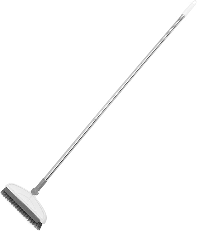 Long Handle Floor Scrub Brush with Bristles for Tile Grout and Bathroom Floor Cleaning Space-Saving Hanging Design Practical Indoor Scrubber for Easy Floor Maintenance