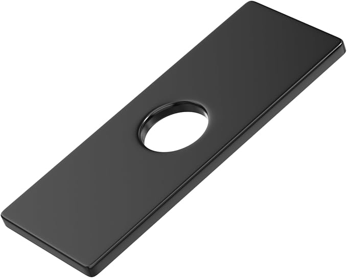 6.3IN Sink Faucet Hole Cover, Deck Plate Escutcheon - Sink Hole Cover, Plumbing Cover Plates, 6.3" Square Escutcheon for Bathroom Faucet 1-3 Hole, Stainless Steel(Mate Black)