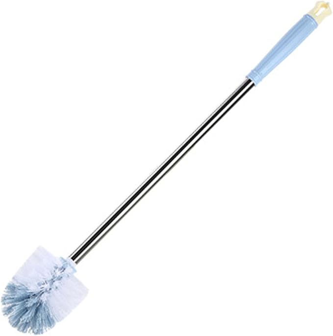 Stainless Steel Handle Toilet Brush with Hygienic Ventilated Stand – Scratch PP for Bowl, Grout & Shower – Modern Bathroom Scrubber