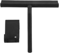 Window Shower Squeegee Scraper Scrubber Rubber Blade with Holder for Mirror Bathroom Kitchen Car Doors Glass Black
