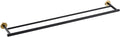 Miyili Bathroom Double Towel Bar 36-Inch Stainless Steel Bath Hand Towel Rack Wall Mount Black & Gold, A01BG90B