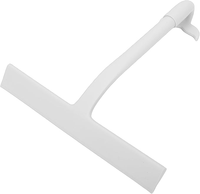 Focket Silicone Shower Squeegee, Builtin Hook Design Multipurpose Window Wiper, Bathroom Glass Scraper with 145 Angled Handle for Shower Doors Tiles and Mirrors (Gray)