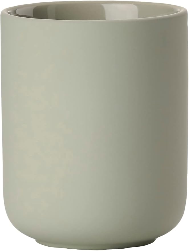 ZONE DENMARK Nova One Toothbrush Mug | Sleek and Modern Bathroom Accessory | Revitalize Your Daily Routine with Scandinavian Elegance and Practicality Unite in This Soft Touch Coating (Eucalyptus)