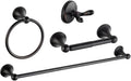 4 Piece Bathroom Accessory Set(Adjustable Towel Bar, Towel Ring, Toilet Paper Holder,Towel Robe Hook), Wall Mounted Bathroom Hardware Accessories Set,Oil Rubbed Bronze