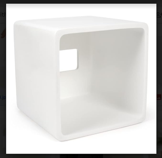 White Tissue Box Cover - Modern Tissue Holder, Lacquer High Gloss Finish & Rounded Edges - Cube Square Box. Bathroom, Desks, Kitchen Countertop, Dressers - Wont Move When You Pull a Tissue!