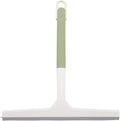 Wide Glass Shower Squeegee with Soft Rubber Blade, Handheld Window and Car Windshield Water Scraper for Home Bathroom Cleaning, Light Green