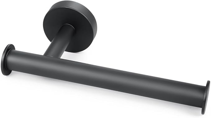 Matte Black Toilet Paper Holder, SUS304 Stainless Steel Tissue Rolls Holder Wall Mounted for Bathroom Holding Large Toilet Rolls