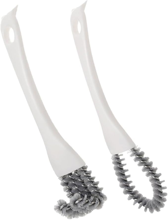 2pcs Heavy Duty Crevice Cleaning Brush Set with U-Shaped and Bent Design, Multifunctional Kitchen Grout Scrub Tool for Stove, Grill, and Tight Space Cleaning