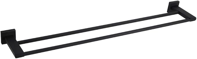 GERZWY Bathroom Double Towel Bar Matte Black Stainless Steel 36-Inch Bath Towel Rack Contemporary Style Wall Mount JG1902C92-BK