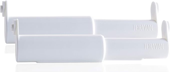 Teravan Standard Toilet Paper Holder Extender for Extra-Large Rolls – Perfect for Double, Triple Rolls in Regular or Ceramic Bathroom Wall Holders, White, Set of 2