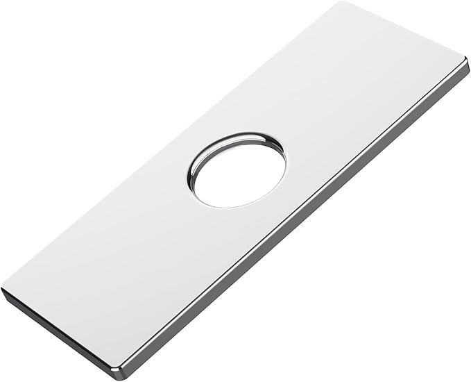 6.3IN Sink Faucet Hole Cover, Deck Plate Escutcheon - Sink Hole Cover, Plumbing Cover Plates, 6.3" Square Escutcheon for Bathroom Faucet 1-3 Hole, Stainless Steel(Chrome)