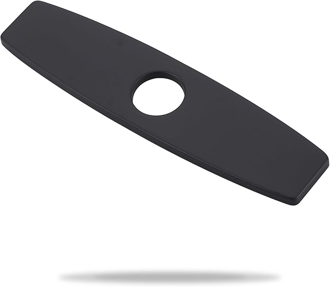 ARCORA 10.2 Inch Faucet Plate, Kitchen or Bathroom Faucet Deck Plate for 1 or 3 Hole, Stainless Steel Sink Hole Cover Escutcheon, Matte Black