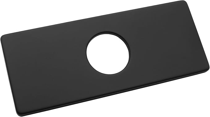 Biaungdo 6" Hole Cover Deck Plate, Matte Black Escutcheon Plate Stainless Steel Bathroom Faucet Plate Rectangle Faucet Cover Plate for 1 or 3 Hole Bathroom Vanity Sink Faucet
