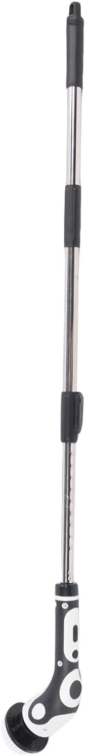 Dioche Cordless Cleaning Brush Scrubber IPX7 Water Proof Electric Bathroom Brush Cleaner with 9 Replaceable Heads Telescopic Handle Voice Broadcast for Bathroom Kitchen Floors Cars