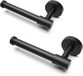 LAKETON Collection, 2 Packs Modern Single Post Toilet Paper Holder, Zinc Rustproof Wall Mounted Toilet Roll Holder for Bathroom and Kitchen, Matte Black