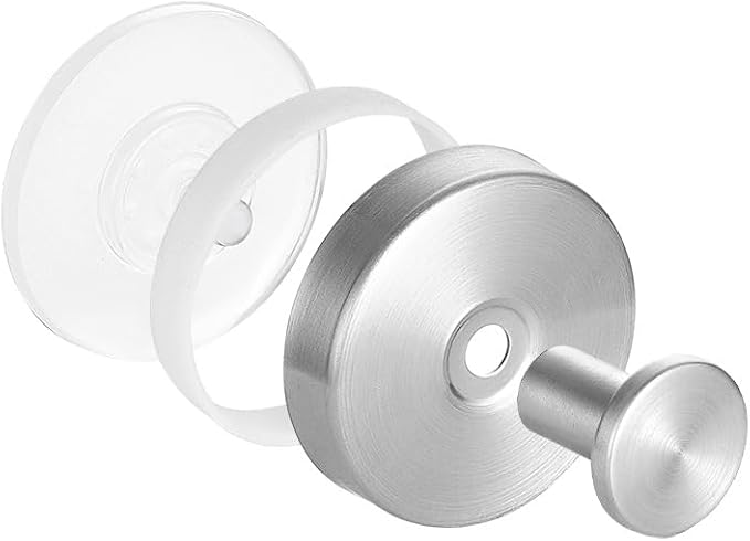 Luxe Hold No-Drill Hooks, 2024 Upgraded Suction Cup Hooks, Stainless Steel Waterproof Suction Cup Hooks for Shower, Bathroom, Hanging Towels, Mounting on Glass Shower Doors, Tile, Mirrors (Gold)