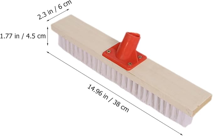 BESPORTBLE Long Handle Stiff Bristle Floor Scrub Brush 40cm Nylon Decking Brush for Patio and Bathroom Tile Cleaning Outdoor Heavy Duty Scrubber for Grout and Carpet Stain Removal