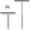Shower Squeegee with Long Handle and Adhesive Hook. for Glass Doors, Tile Walls, Mirrors and Windows. Telescoping Squeegee for Cleaning. Bathroom Stainless Steel Squeegee, 10inch Wide, Chrome – 1pk